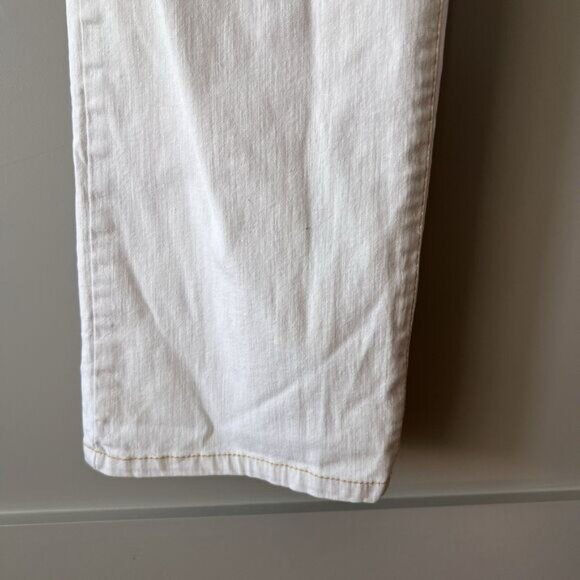 Eileen Fisher Pants Womens Petite Medium White Straight Leg Denim Jeans Made USA - Picture 5 of 16
